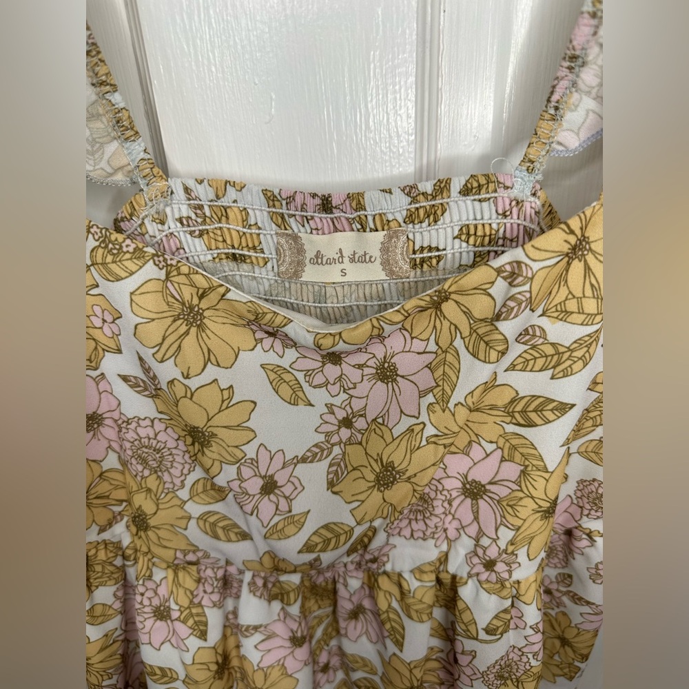 Altar'd State Yellow and Pink Floral Blouse - Picture 2 of 6
